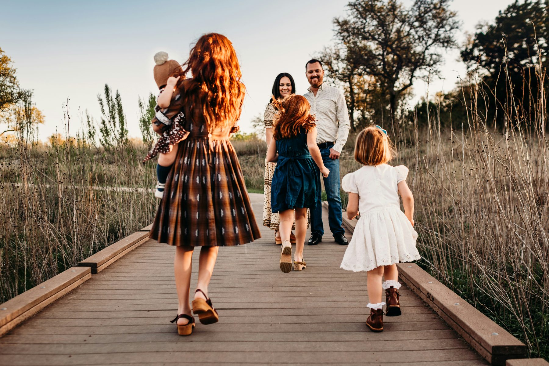 Young family enjoying time outdoors together